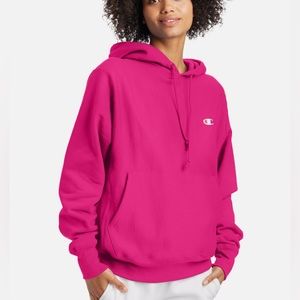 Champion girls hoodie size large. Dark pink.